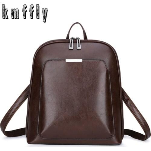 2021 Vintage Backpack Famous Brand PU Leather Bag Woman Back Pack Backpacks For Teenage Girls Mochilas Mujer Luxury School Bags