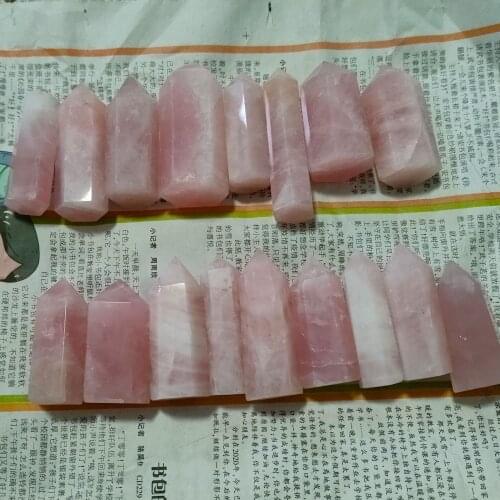 0.3-1kg lots Hot Natural rose crystal wand pink quartz point gemstone tower Mineral Specimen healing