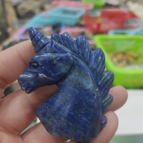 1pcs 2" Natural Hand Carved lapis lazuli Unicorn,Quartz Crystal,crystal skull healing