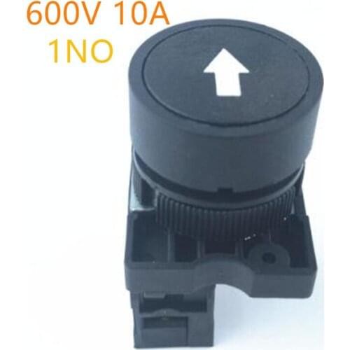 1PCS Black 22mm 1 NO N/O Sign Momentary Push Button Switch 600V 10A ZB2-EA211