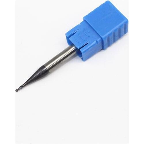 1PC HRC45 1mm Solid Carbide Endmills R0.5 D1X2LXD4X50L 2Flute Standard Length Side Milling Slotting Profiling Ball Nose End Mill
