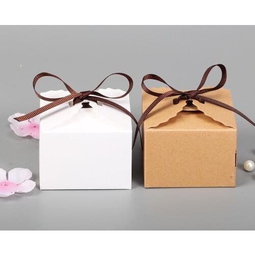 10pcs Brown Packaging Jewelry Box Candy Box Solid Color Kraft Paper Box Cardboard Handmade Soap Box White Craft Paper Gift Box