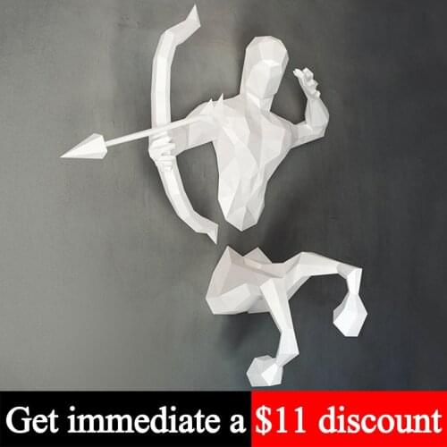130CM Centaur Sagittarius Wall Decor Paper Model Home Art Decoration,Low Poly 3D Papercraft,DIY Handmade Adult Craft Toy RTY313