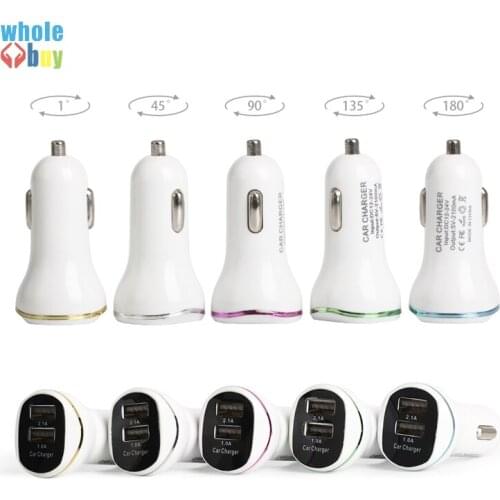 200pcs/lot 2018 new style 2 Port Dual charger Adapter for IPhone Samsung Universal Use car styling