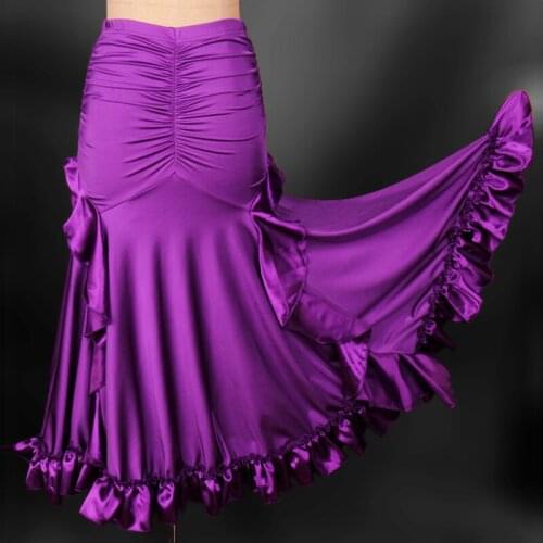 2015 New Arrival Ballroom Dance Skirt Purple Waltz/Galop/Fox-trot/Tango Dance Skirt Expansion Bottom Skirts Waltzing Skirt M034