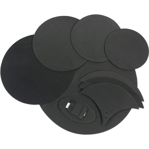 8-Piece Drum Set Silencer Practice Mute Pads Mutes for 5 Drums & 3 Cymbals