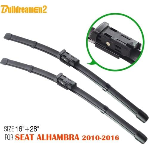 Buildreamen2 For 2010-2016 Seat Alhambra Auto Soft Rubber Windshield Frameless Wiper Blades1Pair Windscreen Wiper Blade