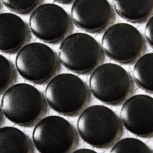 Black 19mm round matt ceramic mosaic bathroom shower floor wall tiles in mosaic kitchen backsplash sunroom bedroom wall
