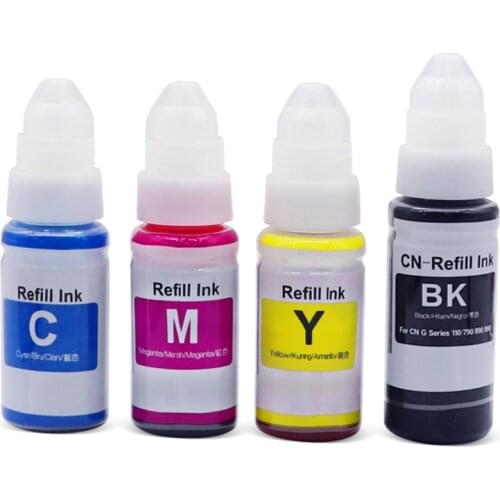 5pc 2BK/C/M/Y GI490 GI-490 Dye Bulk Ink Compatible For Canon Pixma G1400 G2400 G3400 G1000 G2000 G3000 Tank Printer Ink