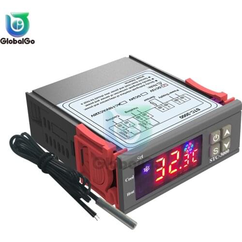 LED Digital Temperature Controller Thermostat Thermoregulator Temperature Sensor Relay Heating Cooling STC 1000 3000 3008