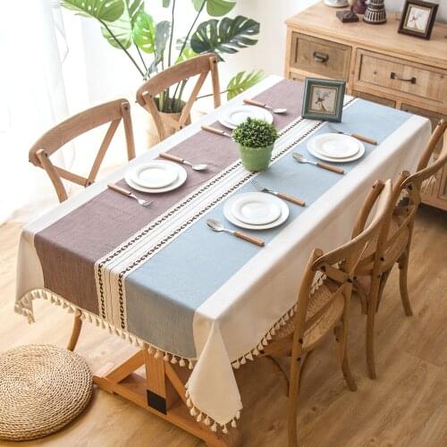 Home Decorative Linen Cotton Tablecloth Modern Nordic Style Waterproof Oilproof Thick Rectangular Table Cover Tea Table Cloth