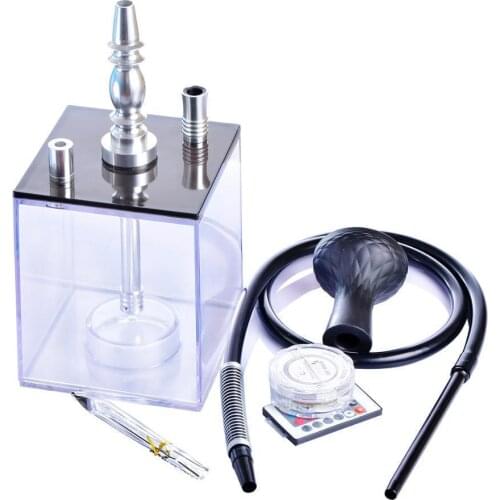 Home Party Acrylic Hookah Set With LED Light Shisha Water Pipe Light And Portable Hookah Set Easy To Assemble And Clean