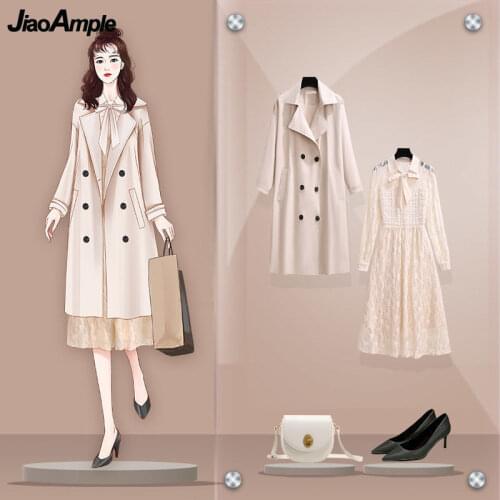 JiaoAmple Women's Long Trench Coats