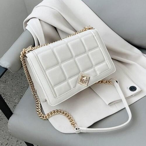 Classic Small PU Leather Plaid Crossbody Bags for Women 2020 Trending Shoulder Handbags Womens Lux Trend Chain Hand Bag Bag