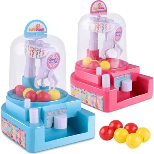 Mini Candy Grabber Chocolates Balls Catcher Game Fun Family Toys Claw Machine with 6 Balls For Kids (S0
