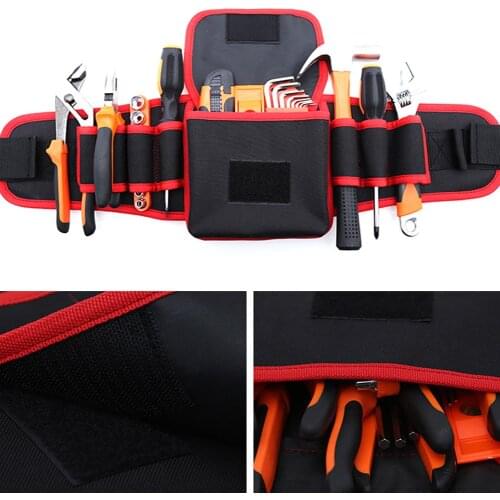 Multi-Functional Electrician Tools Bag Waist Oxford Cloth Holder Organizer Pouch Belt Storage For Wrench Drill Hammer Knife Tool