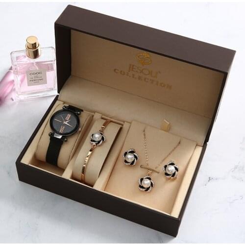 Fashion Stylish Watch for Women 2020 Casual Ladies Quartz Wrist Watch Bracelet Necklace Set Wristwatches