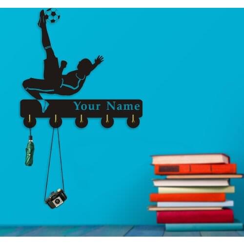 1Piece Football Soccer Player Coat Wall Hook Bicycle Overhead kick Custom Design Household Decor Hooks Multi-purpose Wall Hanger
