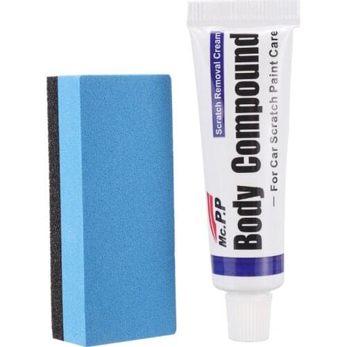 Mayitr 2pc Car Scratch Repair Paint Remover Body Compound Polishing Paste Touch Up Clear Sponge Kit Tool