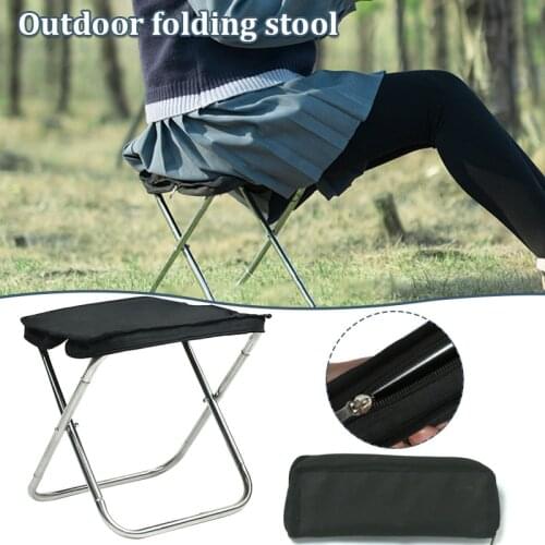 Portable Folding Fishing Chair Outdoor Stool Stainless Steel Frame wiht Storage Bag Camping Chair