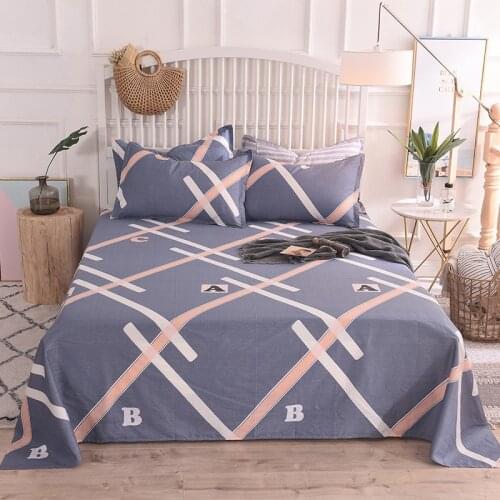 100% Cotton Print Flat Sheet For Children Adults Single Double Bed Flat Bedsheets (No Pillowcase) XF731-33