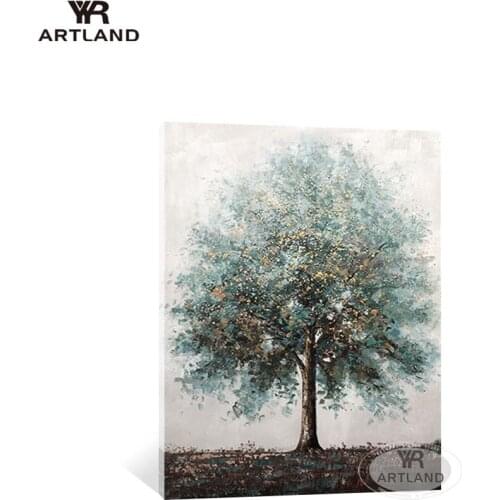 Chirstmas decorations Money tree picture Hand drawn acrylic oil painting on canvas wall art poster for living room entrance