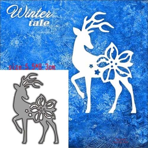 Sika deer handmade decoration Metal Cutting Dies for DIY Craft Making Paper Greeting Cards Shadow Background Scrapbooking New
