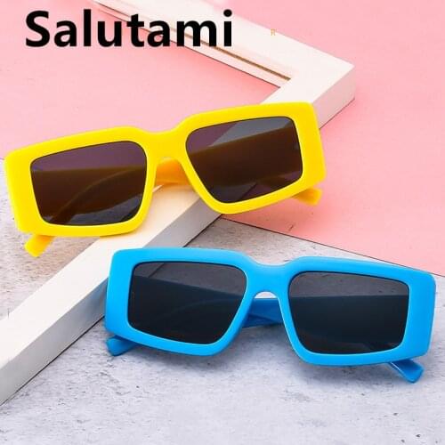 Unique Triangle Sqaure Cat Eye Sunglasses For Women Vintage Candy Color Gradient Yellow Blue Sun Glasses Men Cool Hip Hop Shades