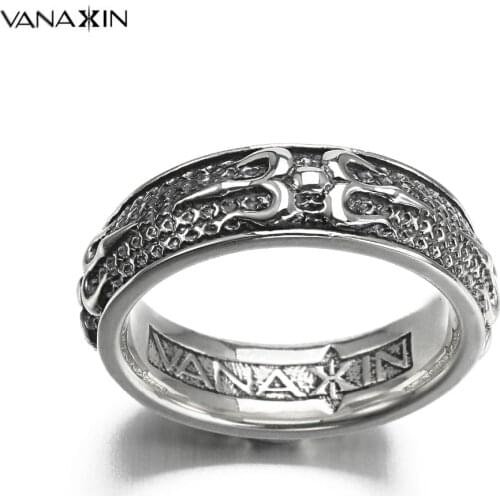 Vintage Silver Plated Party Rings High Quality Jewelry Hiphop Engagement Male Ring Provide Drop Shipping Box