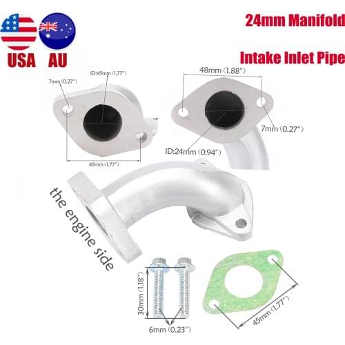 TDPRO 24mm Manifold Intake Inlet Pipe For Mikuni Carb CRF XR 50 XR50 70 Z50 SSR Apollo