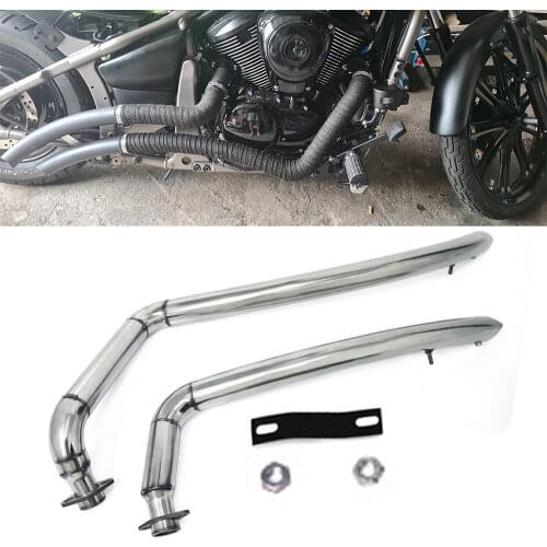 Motorcycle Exhaust Pipe Aerofluxus Vent Pipe With Baffles Muffler Silencer For Kawasaki Vulcan 900 S EN900 VN900 S900 All Years