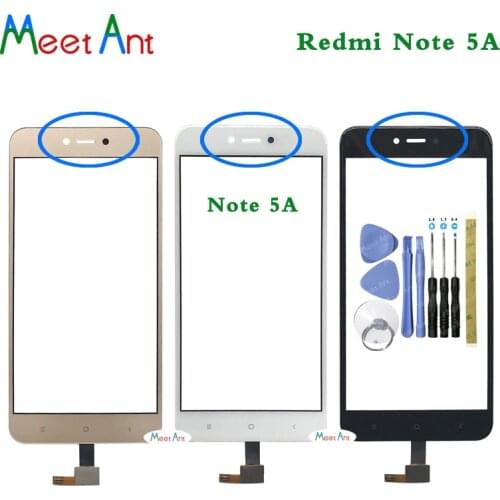 High Quality 5.5'' For Xiaomi Redmi Note 5A Touch Screen Digitizer Sensor Outer Glass Lens Panel Black White Gold