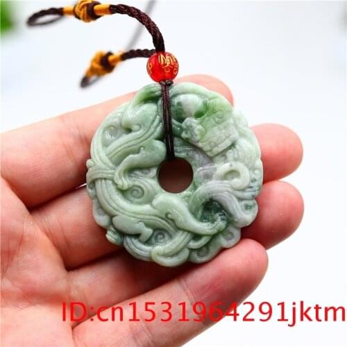 Green Jade Tiger Pendant Necklace Gifts Jewelry Women Men Carved Double-sided Fashion for Chinese Natural Amulet Charm
