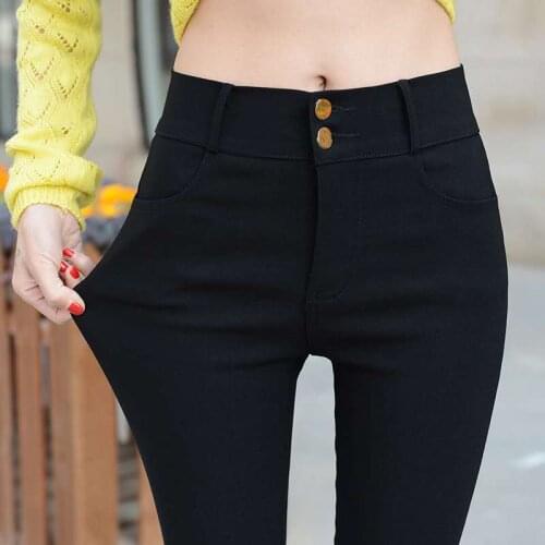 XL Womens Black Leggings 2020 Hot Spring New Fashion Pencil Pants Korean Magic High Waist Pants A687