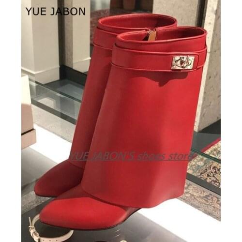 Women fashion boots spring Wedge Heel Women Shoes Cool British Design Soft Short Boots Party Mid-calf Boots Women Modern Boots