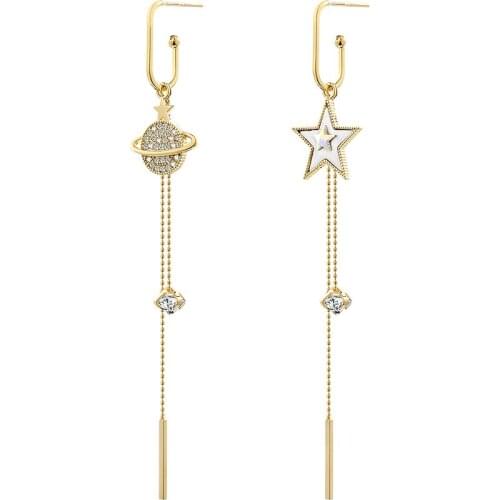DARA Tassel Earth And Star Temperamental Women Earrings Luxury JewelryTrendy 2021