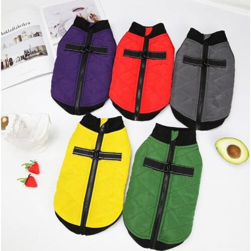 Dogs And Pets Winter Coat Dog Cat Vest Fake Zipper Design Dog Winter Warm Clothes Jacket For Pet Dog Apperal