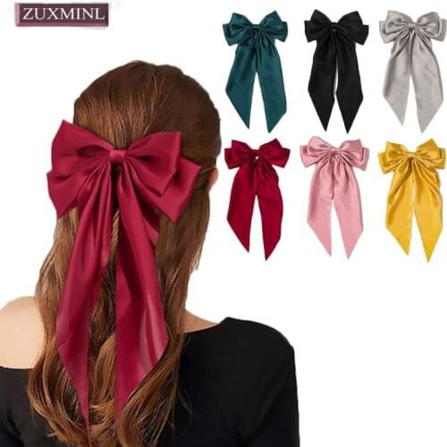 1PCS Fashion Large 2 layers Bow Ribbon Hairgrips for women elegant Satin Hairpin girls Ponytail Clips Ladies Barrettes Accessory