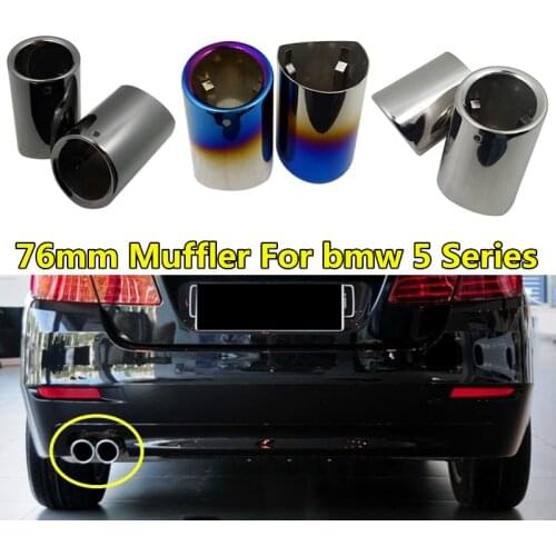 WL 2pcs 3 Colors Car Exhaust End Tip Pipe For BMW 5 Series 304 Stainless Steel Muffler Tail Throat Decoration Accessories