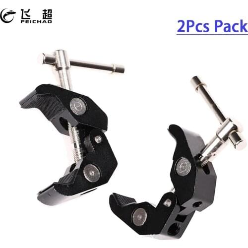 2Pcs Pack Super Clamp Crab Clip for Adjustable Friction Articulating Magic Arm SLR Camera Monitor Light Studio Video Accessories