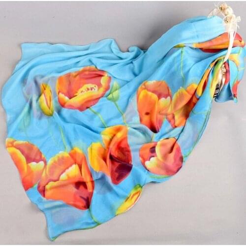 2020 200CM BIG SIZE Refre flower chiffon scarf silk square hijab cool shawl ladies foulard femme Scarves hair bufanda mujer