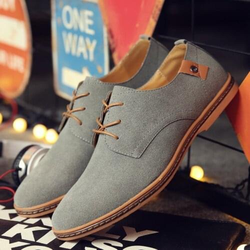 2021 Spring Suede Leather Men Shoes Oxford Casual Shoes Classic Sneakers Comfortable Footwear Dress Shoes Large Size Flats 38-48
