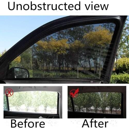 4pcs Car Front & Rear Side Window Sun Visor Shade Mesh Cover Sunshade insulation anti-mosquito Fabric Shield UV Protector