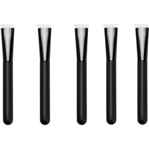 5Pcs Black Silicone Durable Mask Beauty Tool DIY Mask Tools Facial Brush Face Mask Brush for Beauty Salon Women