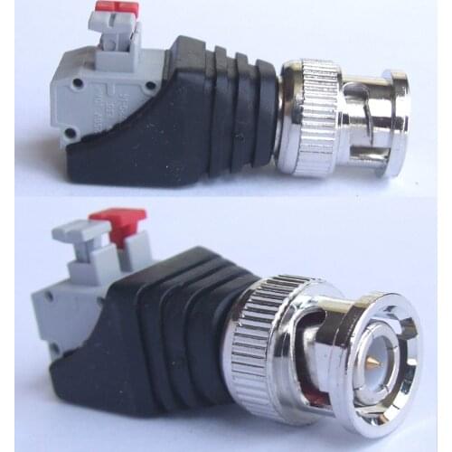 50PCS BNC Male Crimp Terminals Cables for CCTV Video Monitor twisted