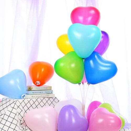 50Pc 12Inch Pink White Red Heart Shaped Latex Balloons Wedding Marriage Birthday Party Decors Valentines Day Gifts Supplies