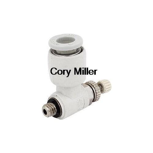 6mm Diameter Tube 5mm Male Threaded Pneumatic Air Flow Speed Controller