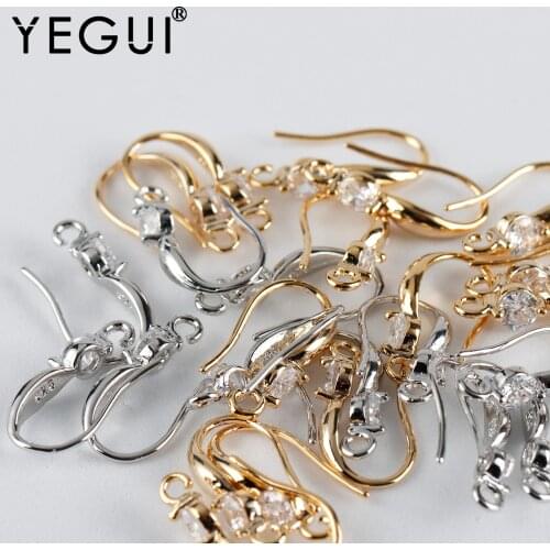 YEGUI M926,jewelry accessories,18k gold plated,copper metal,rhodium plated,zircon,charm,diy earring,jewelry making,20pcs/lot