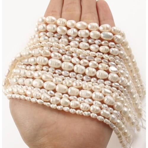High Quality 3 4 5 6 7 8 9 10 mm Natural Freshwater Pearl Beads Oval Loose Beads For DIY Women Necklace Bracelet Jewelry Making