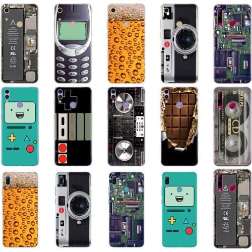 Case For Huawei honor 8A prime 8C 8X 10 i play case back cover for huawei Y5 Y6 Y7 Y9 2019 pro Prime Vintage Tape Camera Gameboy